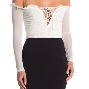 Wild Honey Ruched Long Sleeve Bodysuit